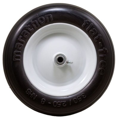 Flat Free Wheel,Polyurethane,350lb,White   